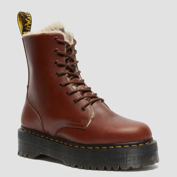 NEW DR MARTENS JADON FAUX FUR LINED PLATFORM BOOTS - Picture 3 of 7